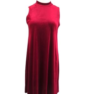 Nik and Nash Velvet dress, swing dress, high neck, sleeveless, sz small